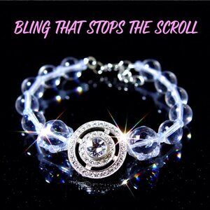 Bougie Statement Bracelet | Sparkling OOAK Glam | Handmade Gift for Large Wrist